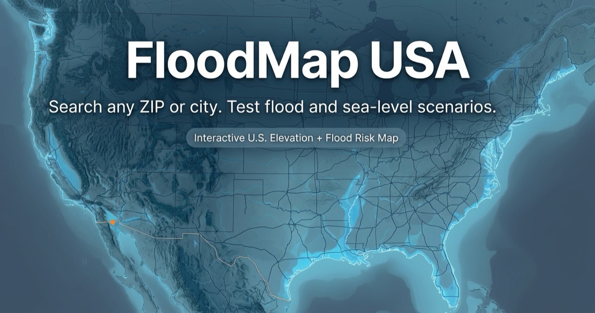 FloodMap USA | Search Any City and Watch the Water Rise